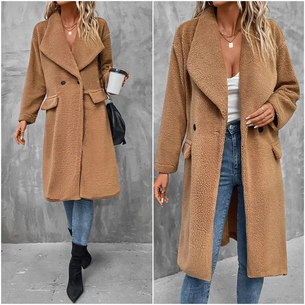 Cozy Wide Collar Teddy Oversized Jacket Coat - Picture 8 of 8